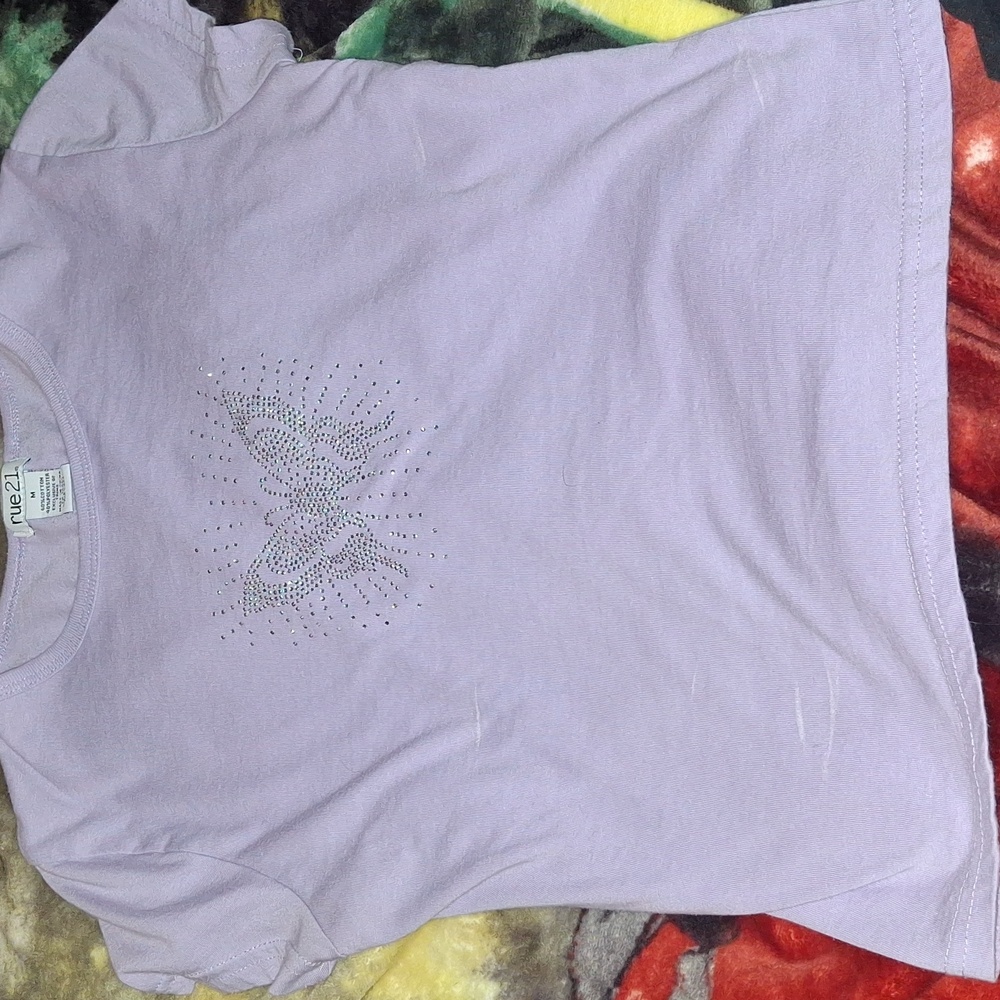 Rue21 Light Purple Butterfly Tee